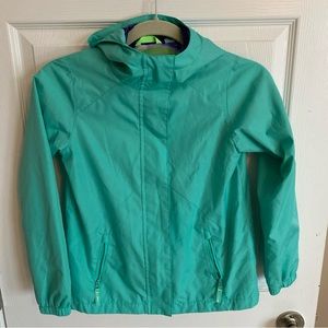 C9 Champion Aqua Windbreaker Hoodie Girls Size M 7-8 Zip Pockets Zip Front Lined
